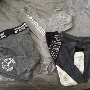 3 Piece Gray & Black PINK Activewear